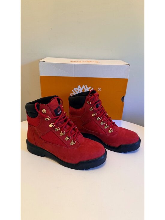 Timberland Mens 6-Inch Waterproof Field Boot Dark Red Nubuck Size 8.5 M main image 6